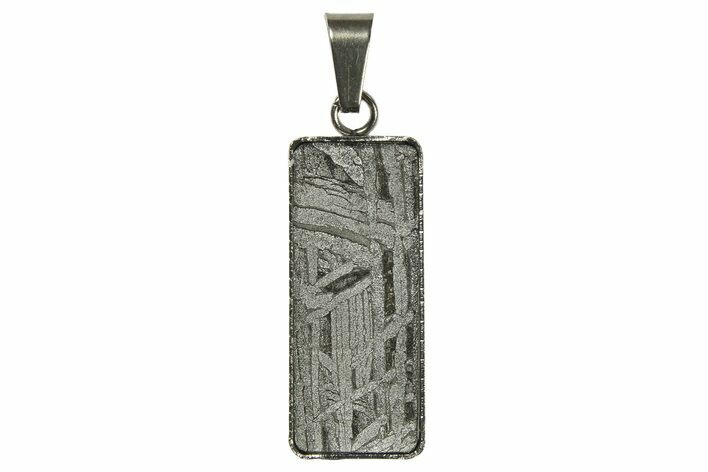 Rectangle Etched Aletai Iron Meteorite Pendants - Includes Chain - Photo 1